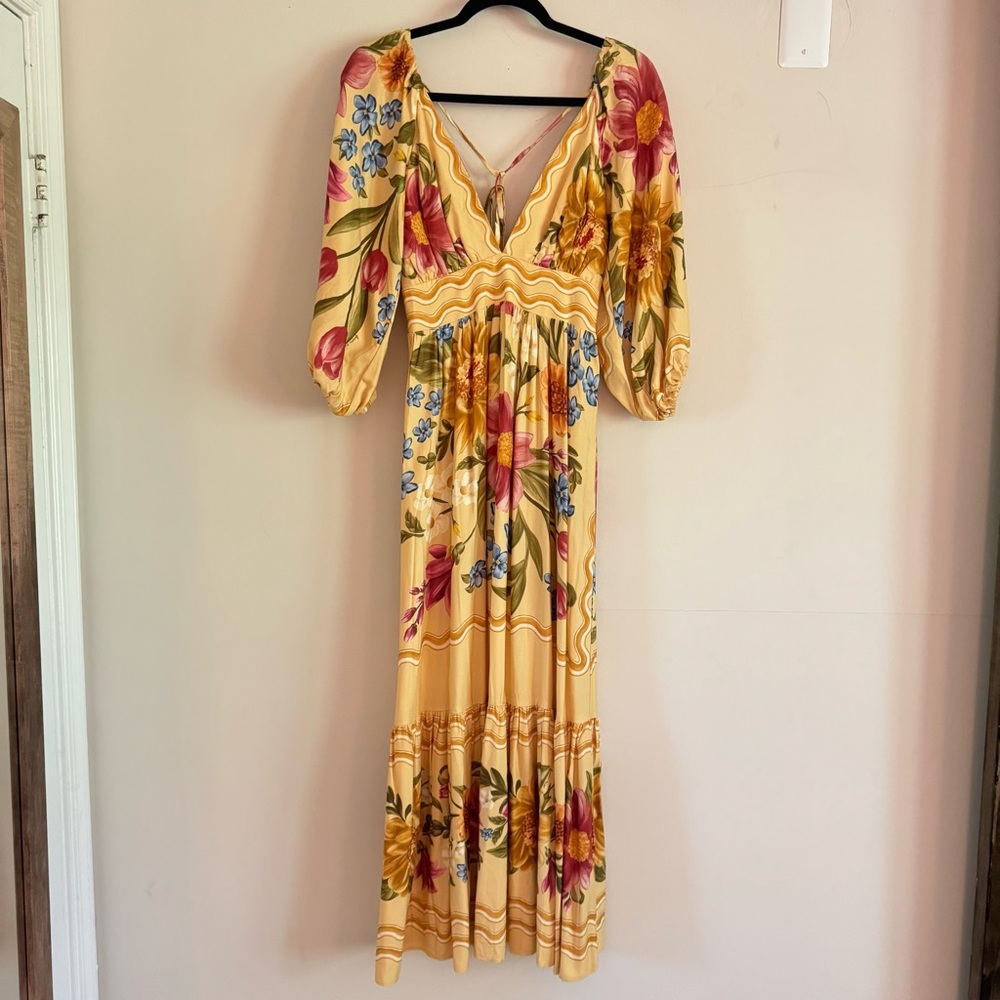 Farm Rio Vestido Cropped Floral Mari Amarelo - Picture 5 of 9
